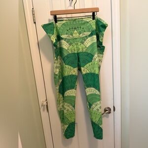 Vibrant Green Patterned Leggings